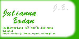 julianna bodan business card